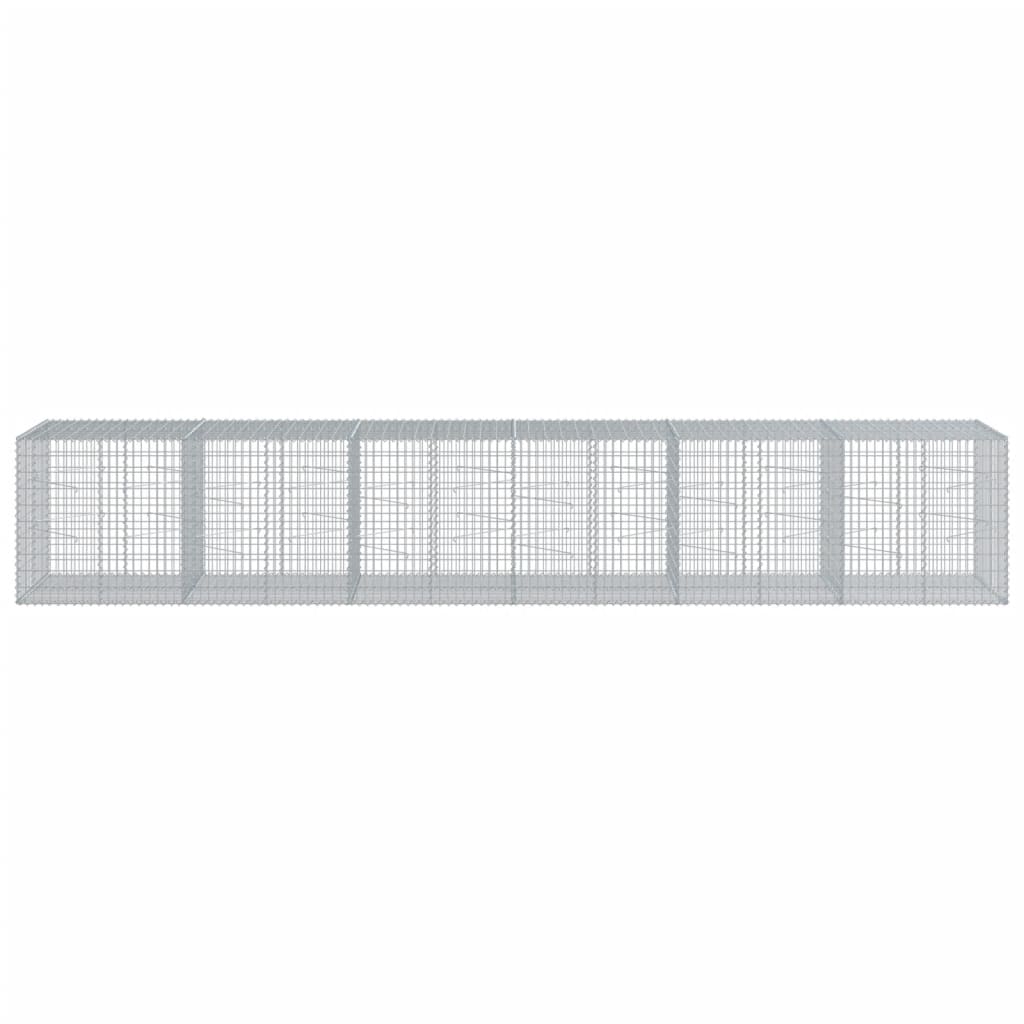 Gabionska košara s poklopcem 600x100x100 cm pocinčano željezo