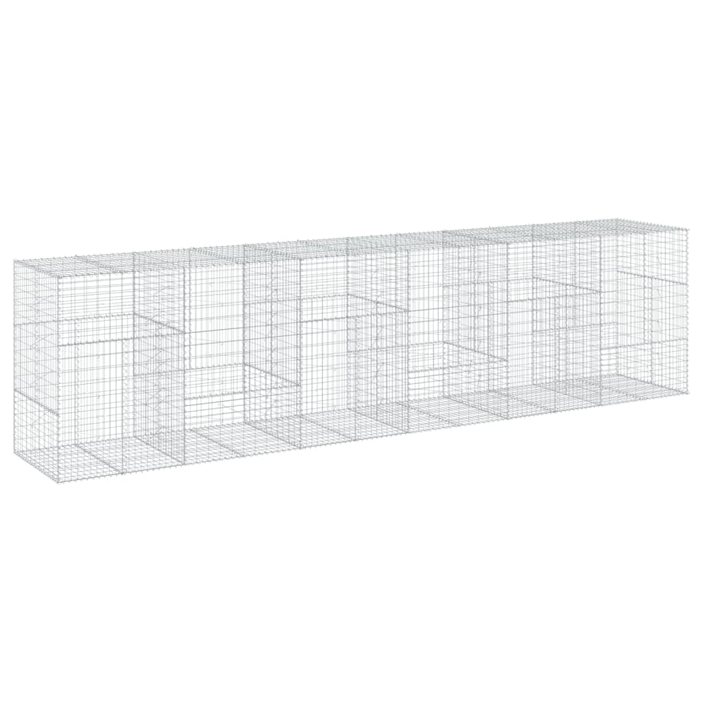 Gabionska košara s poklopcem 600x100x150 cm pocinčano željezo