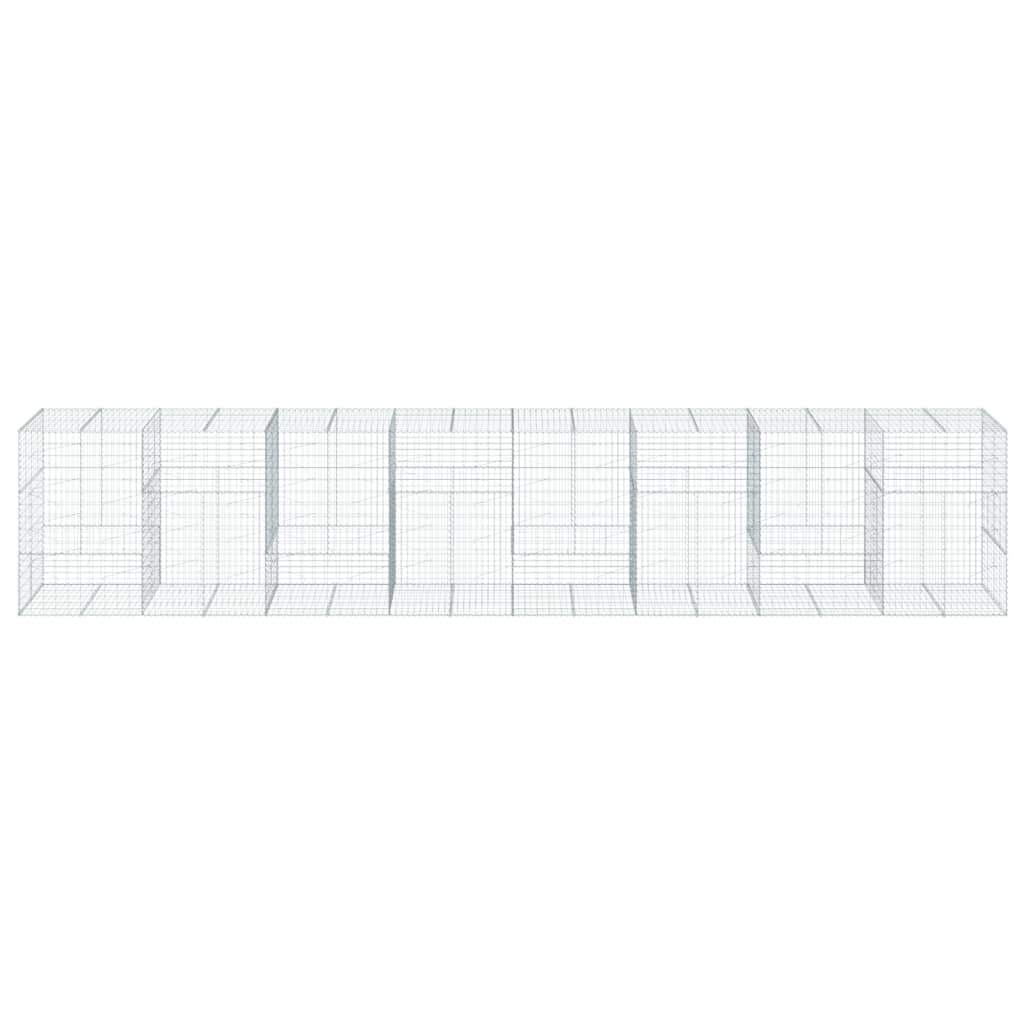 Gabionska košara s poklopcem 800x100x150 cm pocinčano željezo