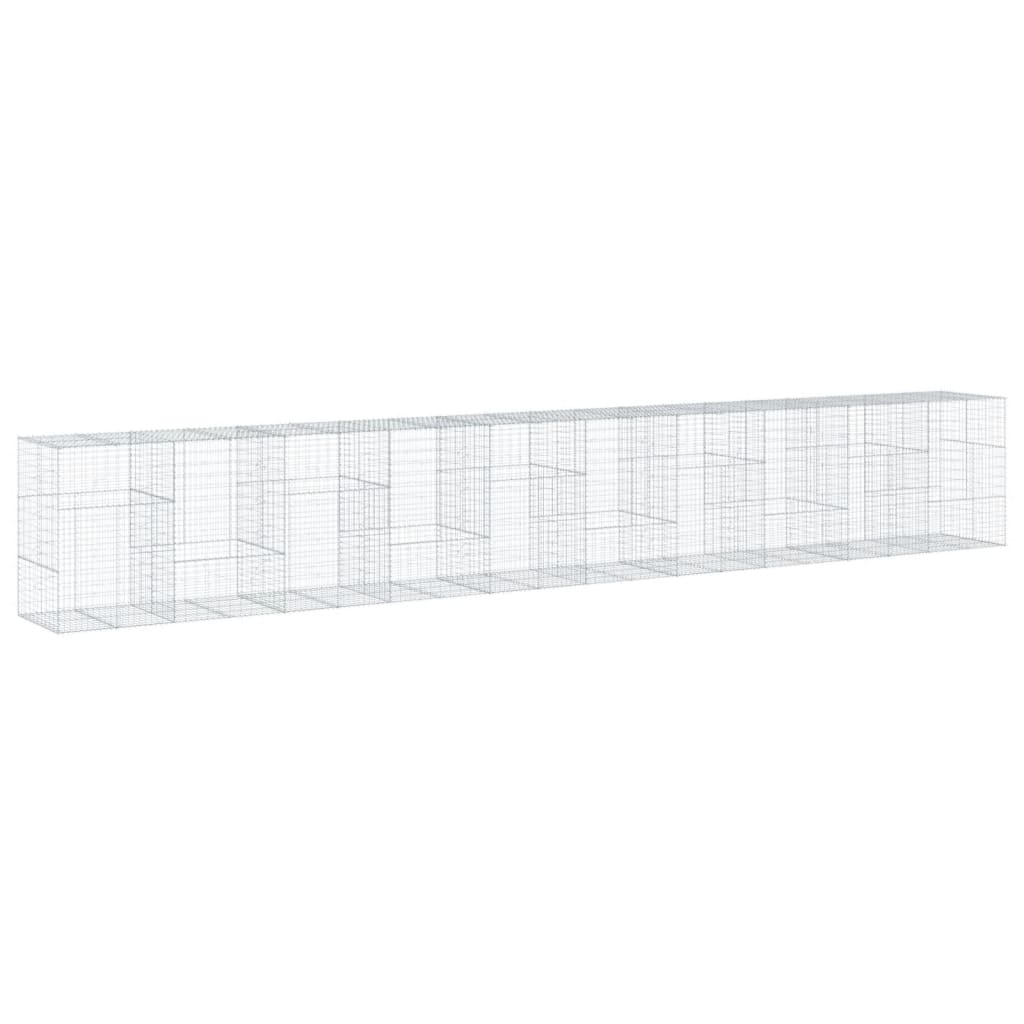 Gabionska košara s poklopcem 1000x100x150 cm pocinčano željezo