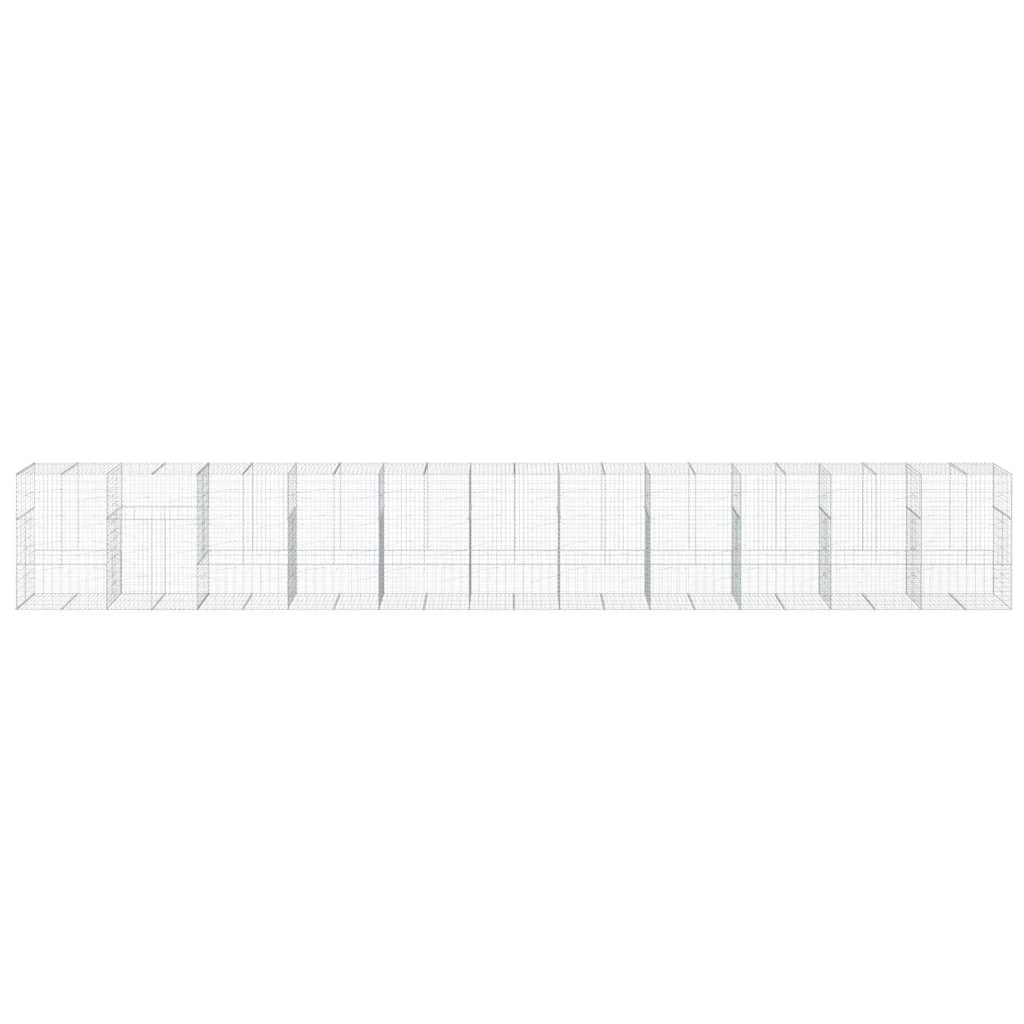 Gabionska košara s poklopcem 1100x100x150 cm pocinčano željezo