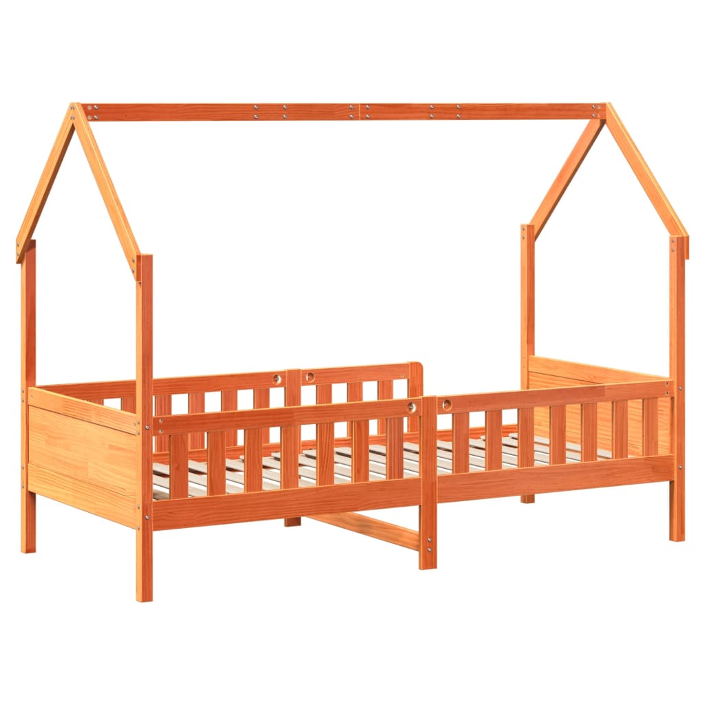 Okvir kreveta za dječju kućicu voštano smeđi 90x200 cm borovina