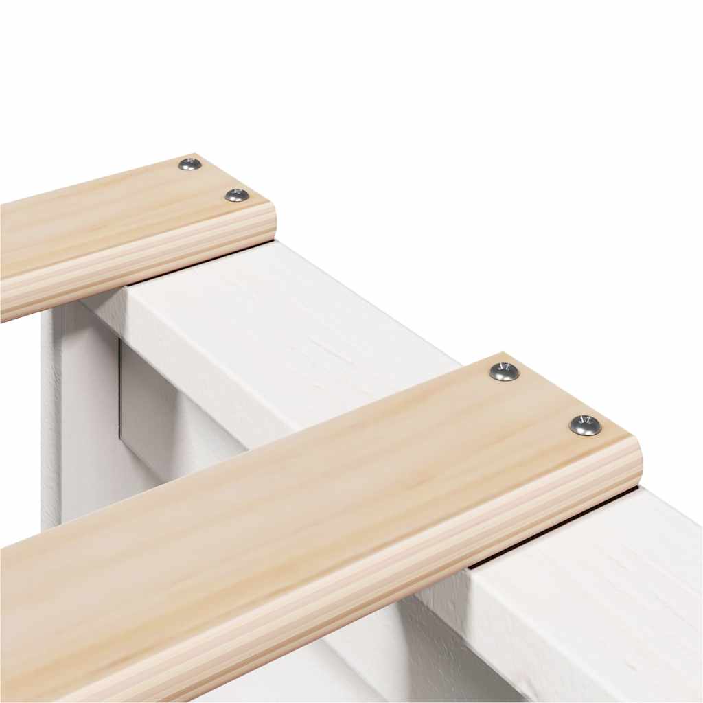 Okvir kreveta bez madraca bijeli 75 x 190 cm masivna borovina