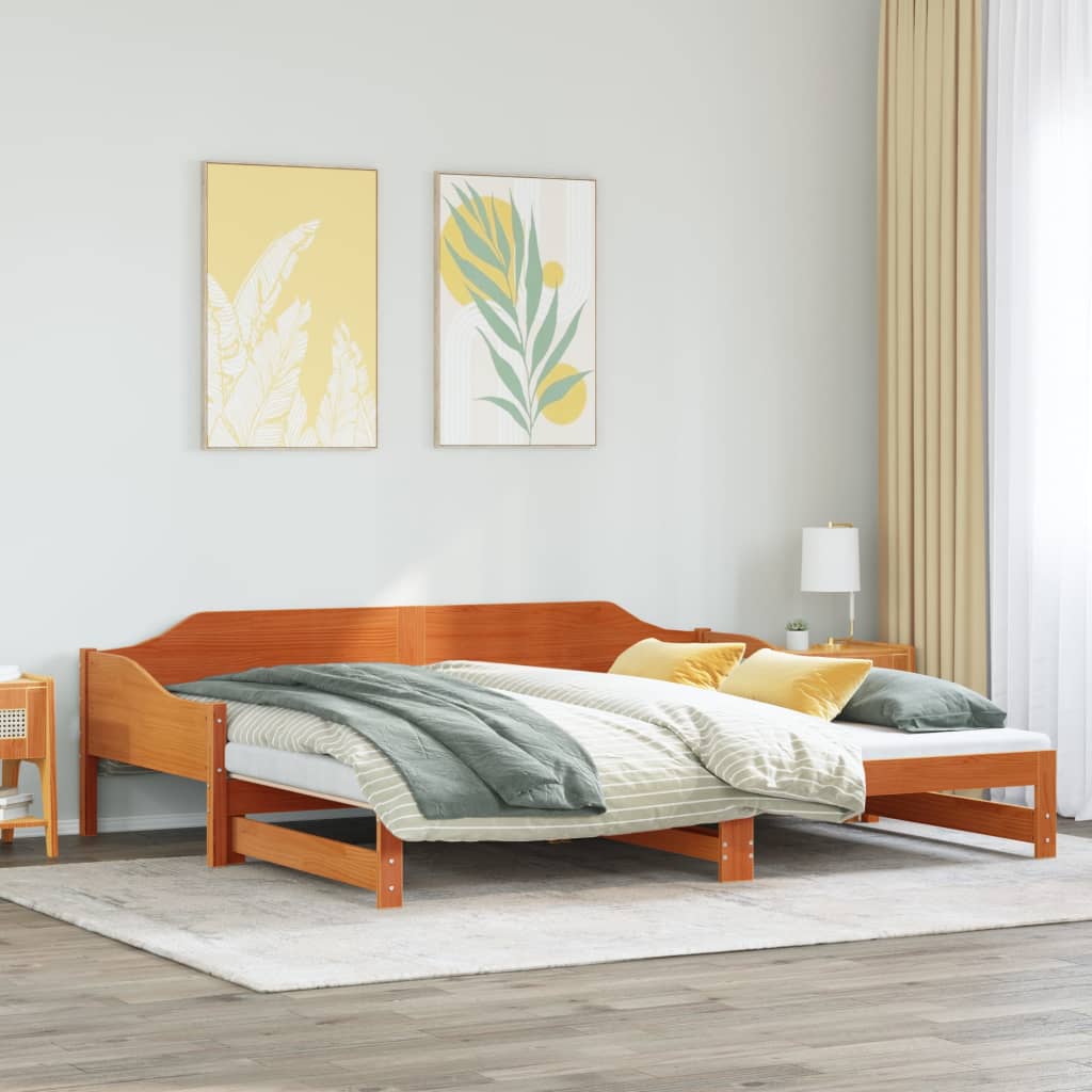 Dnevni krevet na razvlačenje voštano smeđi 80x200 cm