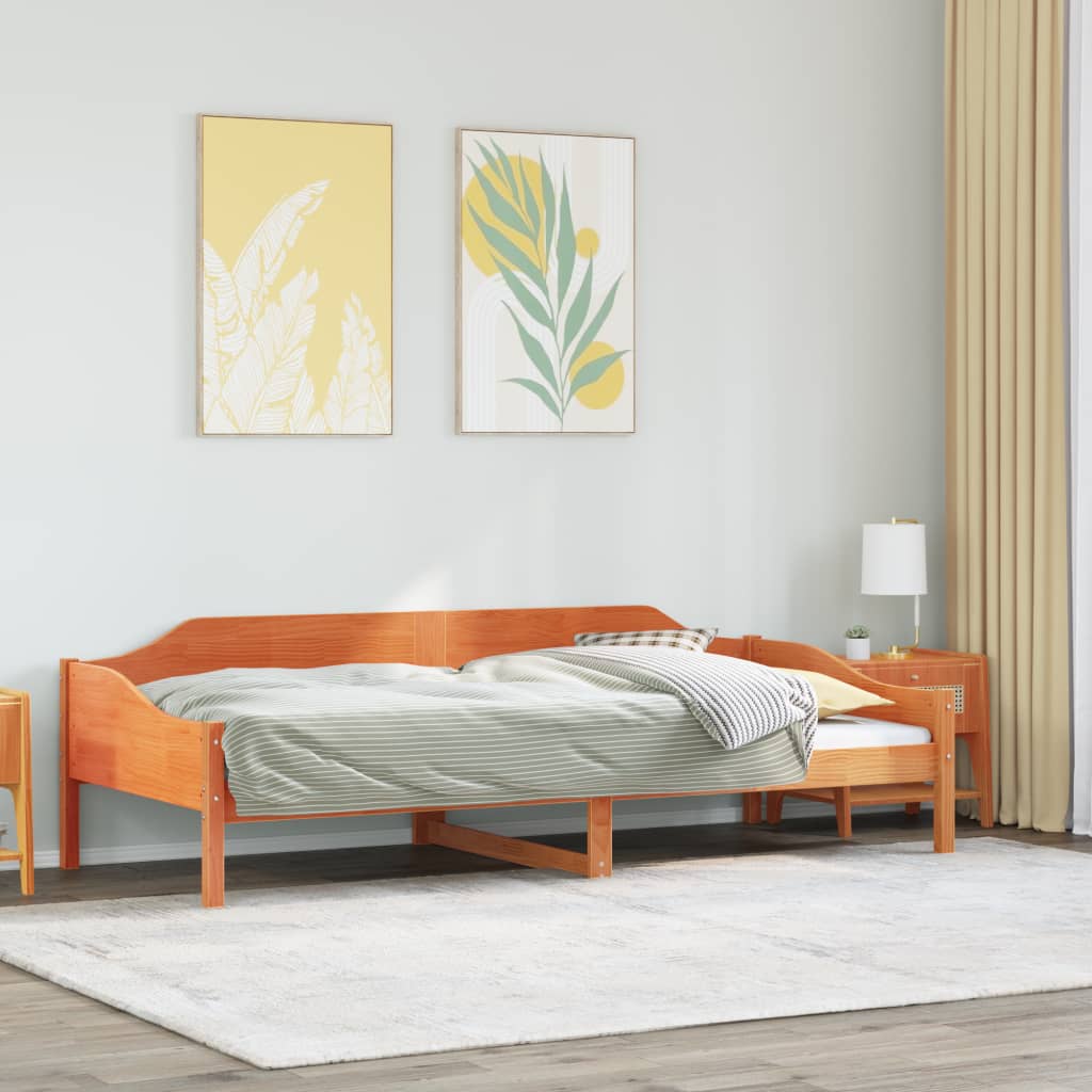 Okvir kreveta bez madraca Vosak smeđi 80x200 cm od borovine