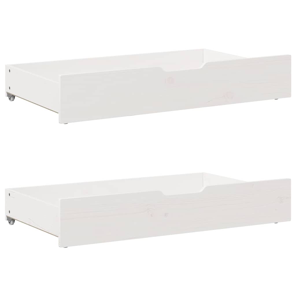 Ladice ispod kreveta 2 kom bijele 95x55x17 cm od borovine