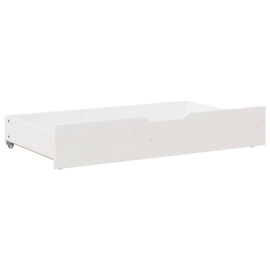 Ladice ispod kreveta 2 kom bijele 95x55x17 cm od borovine