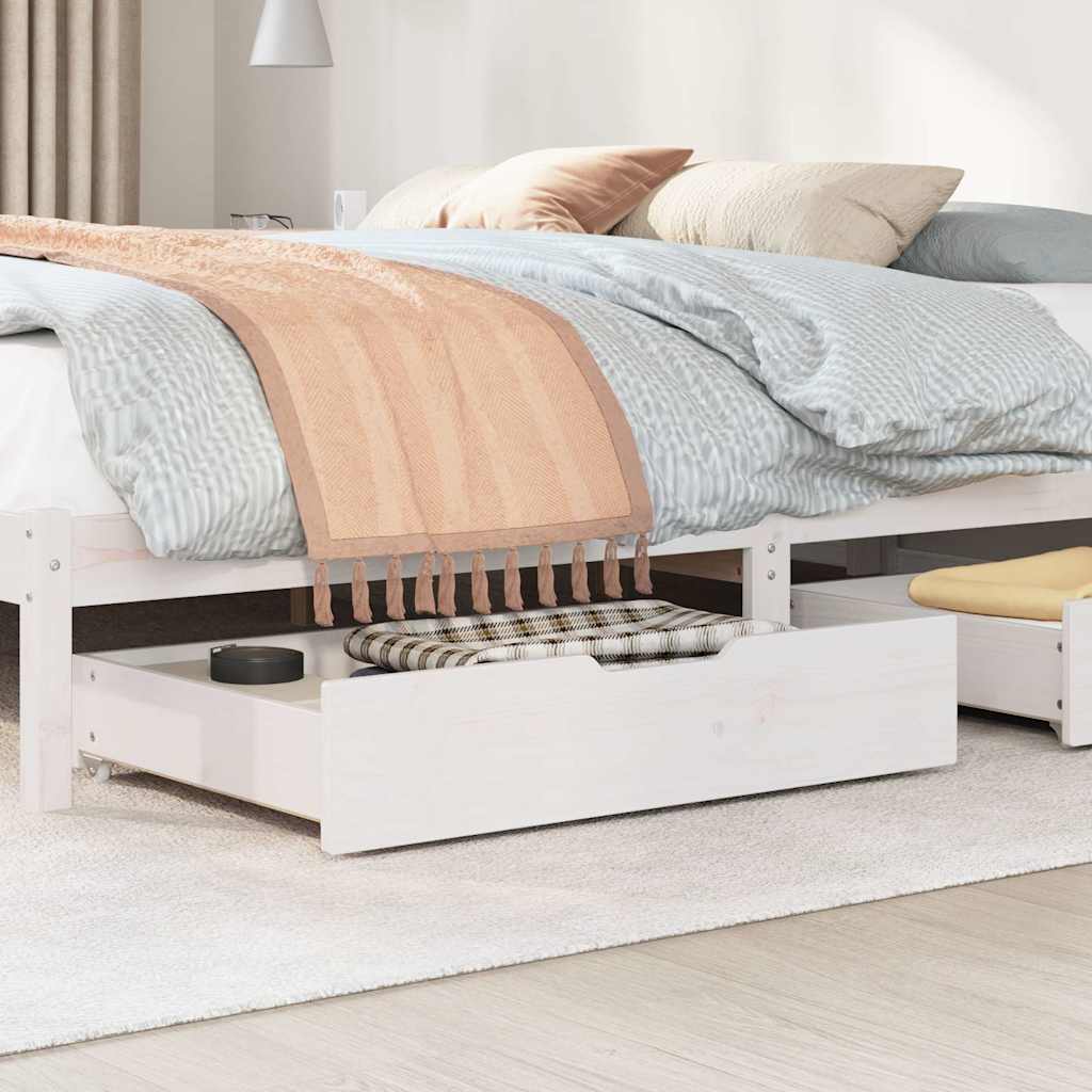 Ladice ispod kreveta 2 kom bijele 85x55x17 cm od borovine