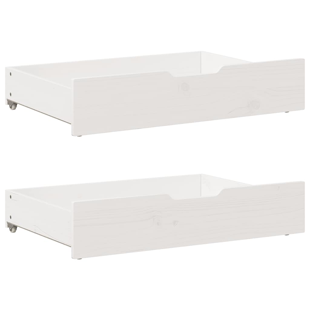 Ladice ispod kreveta 2 kom bijele 80x55x17 cm od borovine