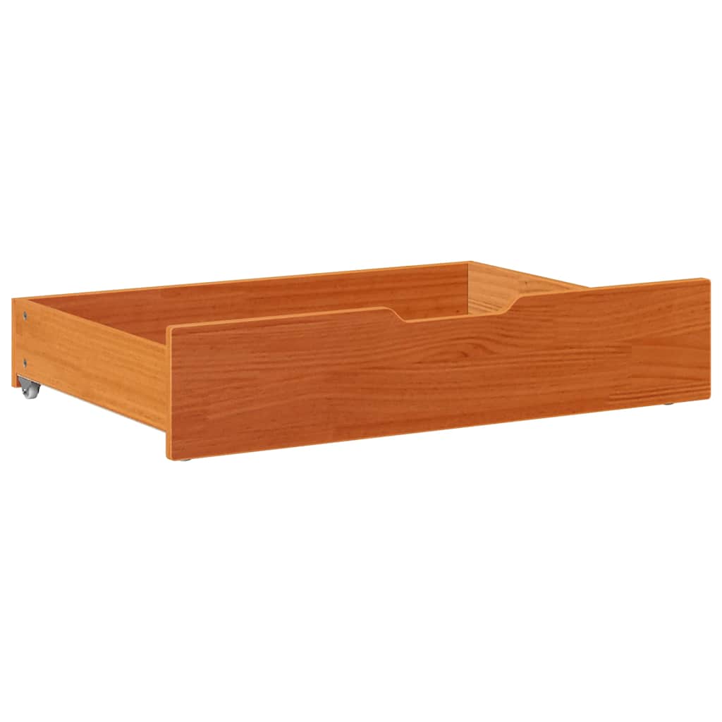 Ladice ispod kreveta 2 kom voštano smeđe 80x55x17cm od borovine