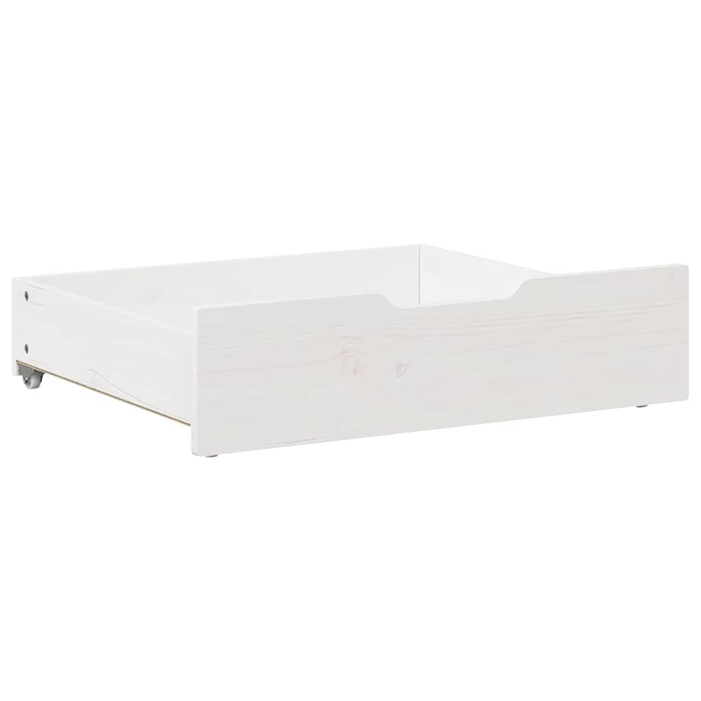 Ladice ispod kreveta 2 kom bijele 75x55x17 cm od borovine