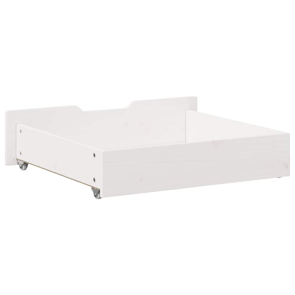 Ladice ispod kreveta 2 kom bijele 75x55x17 cm od borovine