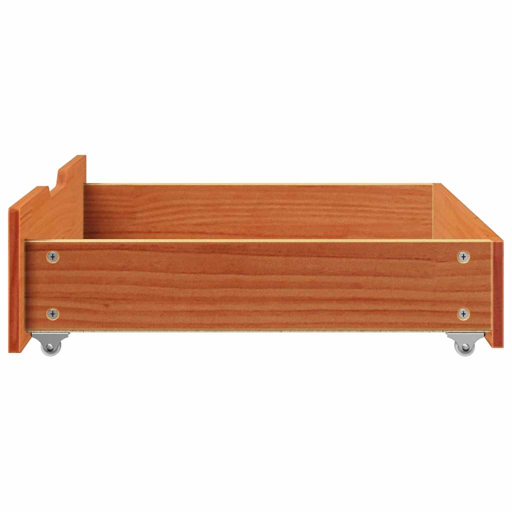 Ladice ispod kreveta 2 kom voštano smeđe 65x55x17cm od borovine