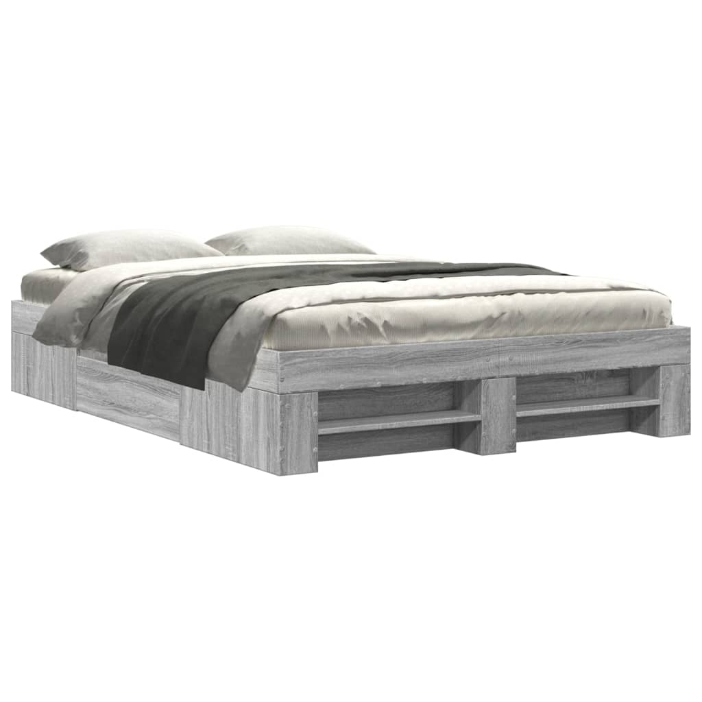 Okvir za krevet boja hrasta 120 x 200 cm od konstruiranog drva