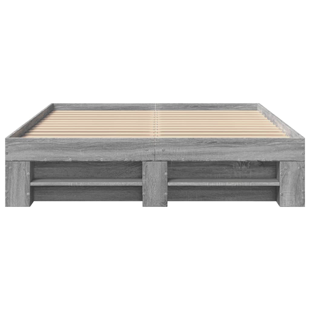 Okvir za krevet boja hrasta 120 x 200 cm od konstruiranog drva