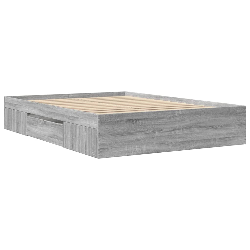 Okvir za krevet boja hrasta 120 x 200 cm od konstruiranog drva