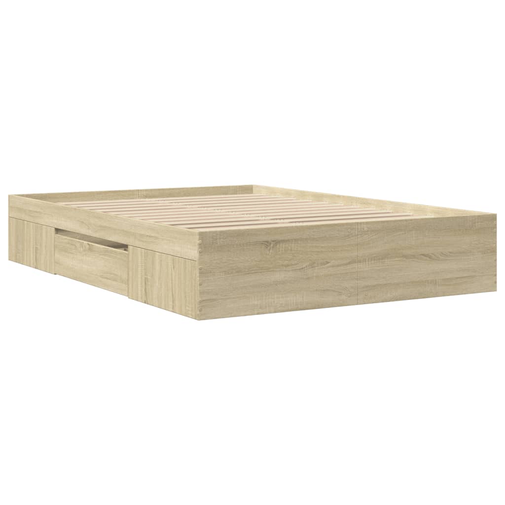 Okvir za krevet boja hrasta 135x190 cm od konstruiranog drva
