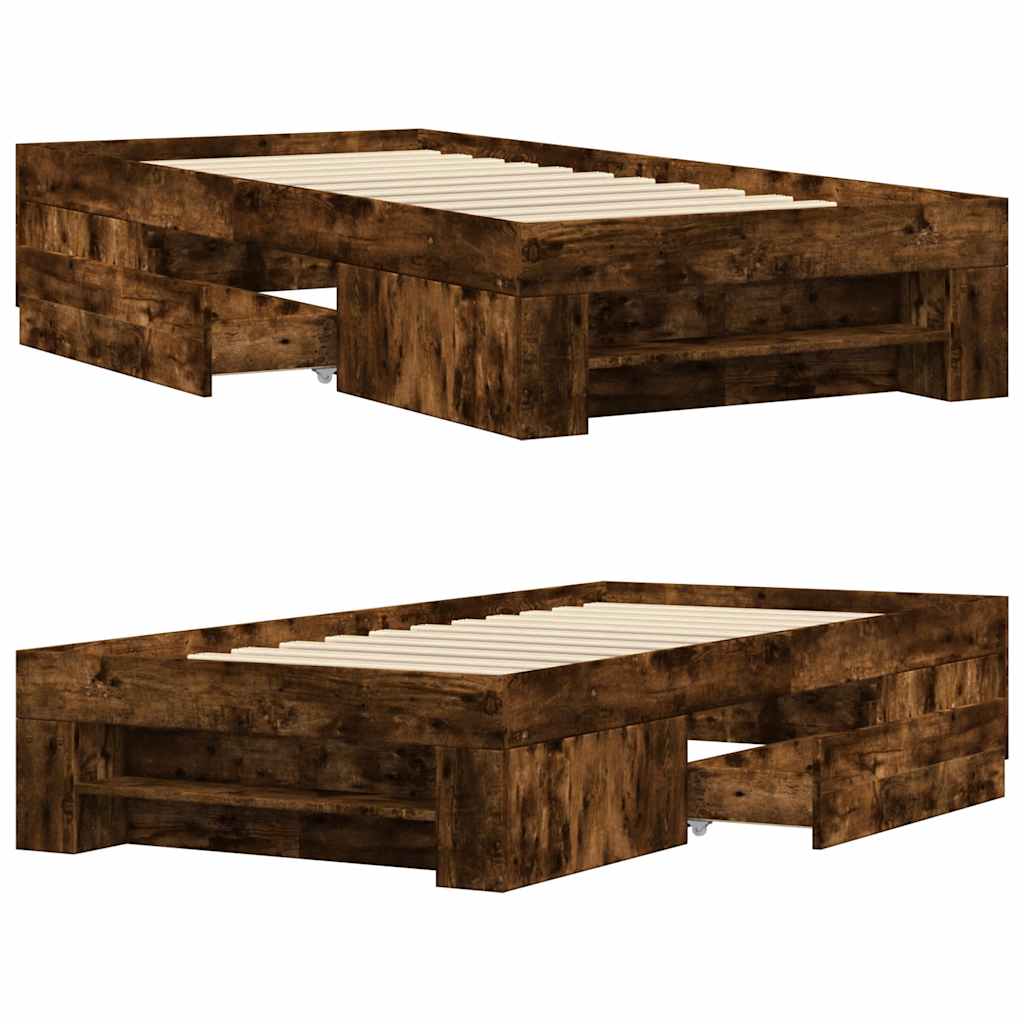 Okvir kreveta bez madraca dimljena boja hrasta 90x190 cm drveni