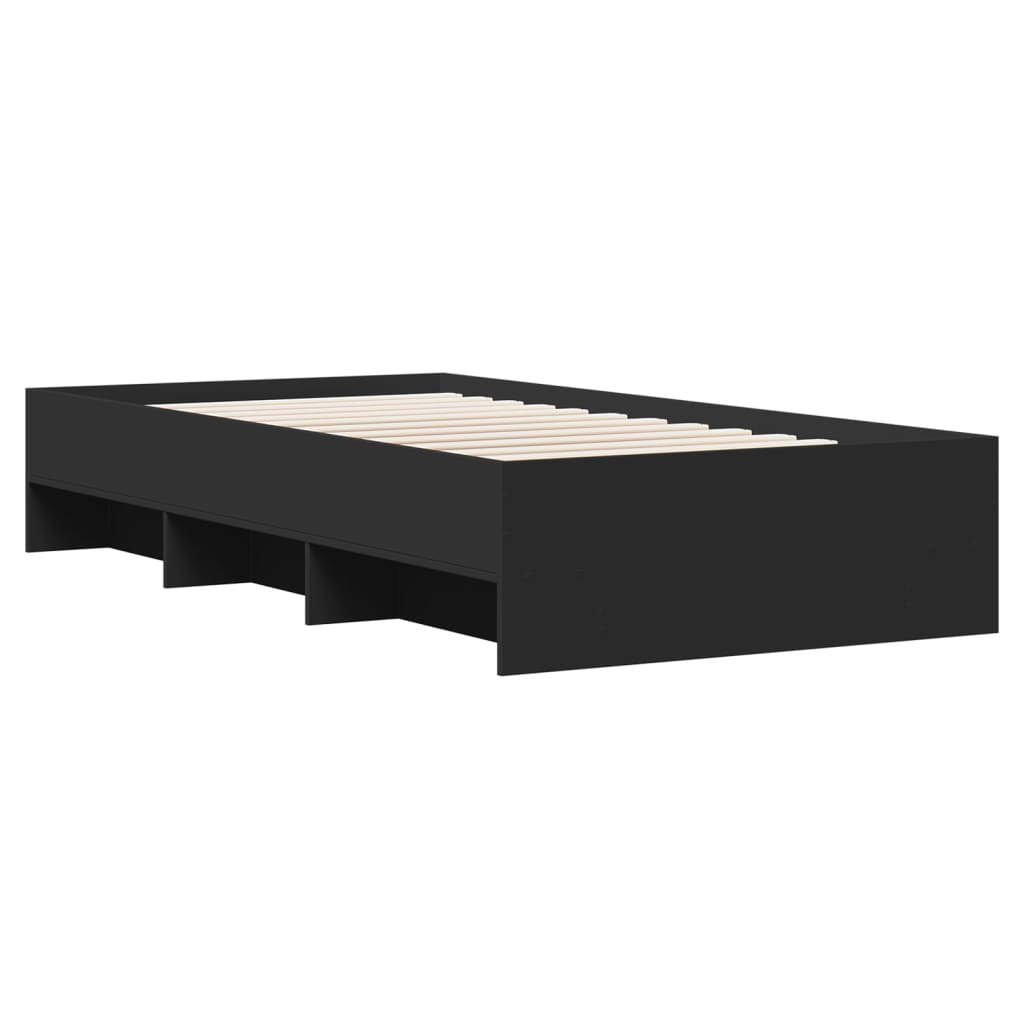 Okvir za krevet crni 100x200 cm konstruirano drvo