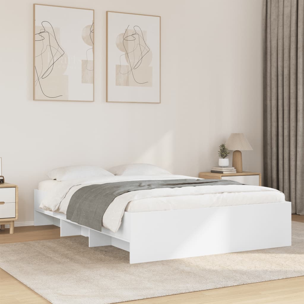 Okvir za krevet bijela 140x190 cm konstruirano drvo