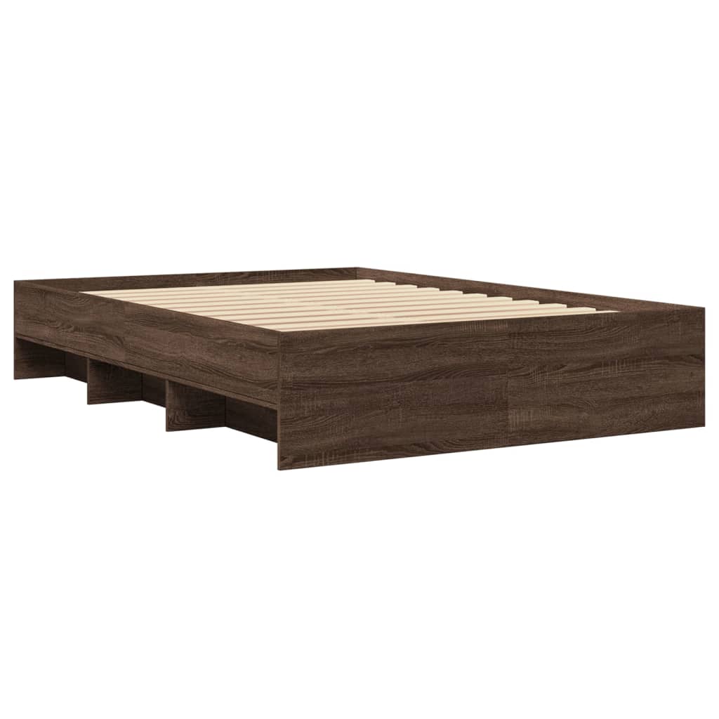 Okvir za krevet smeđi hrast 135x190 cm konstruirano drvo