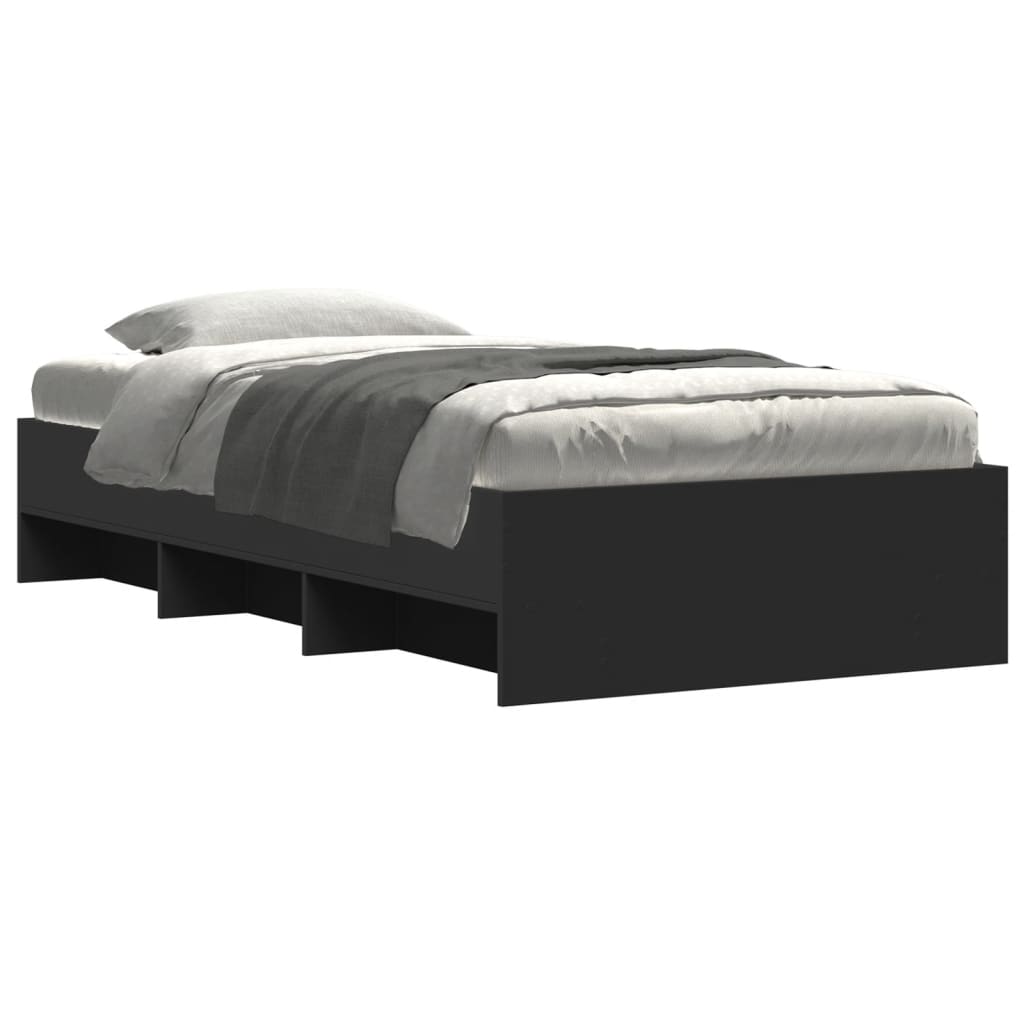 Okvir za krevet crni 90 x 190 cm od konstruiranog drva