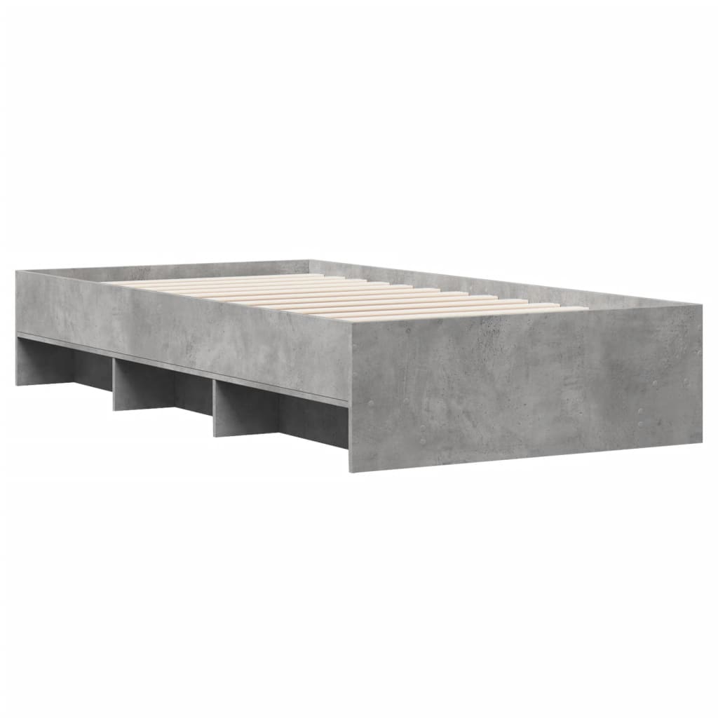 Okvir kreveta boja betona 75x190 cm od konstruiranog drva