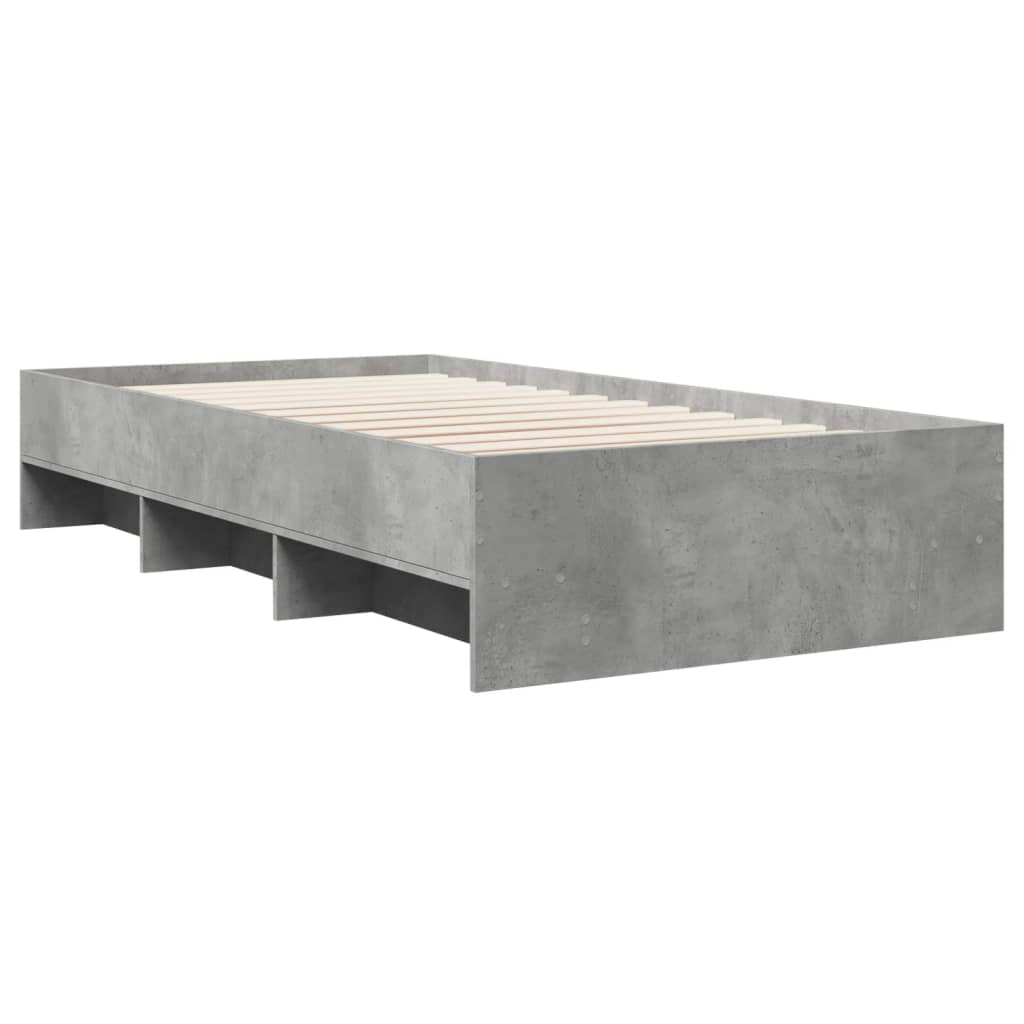 Okvir kreveta boja betona 75x190 cm od konstruiranog drva