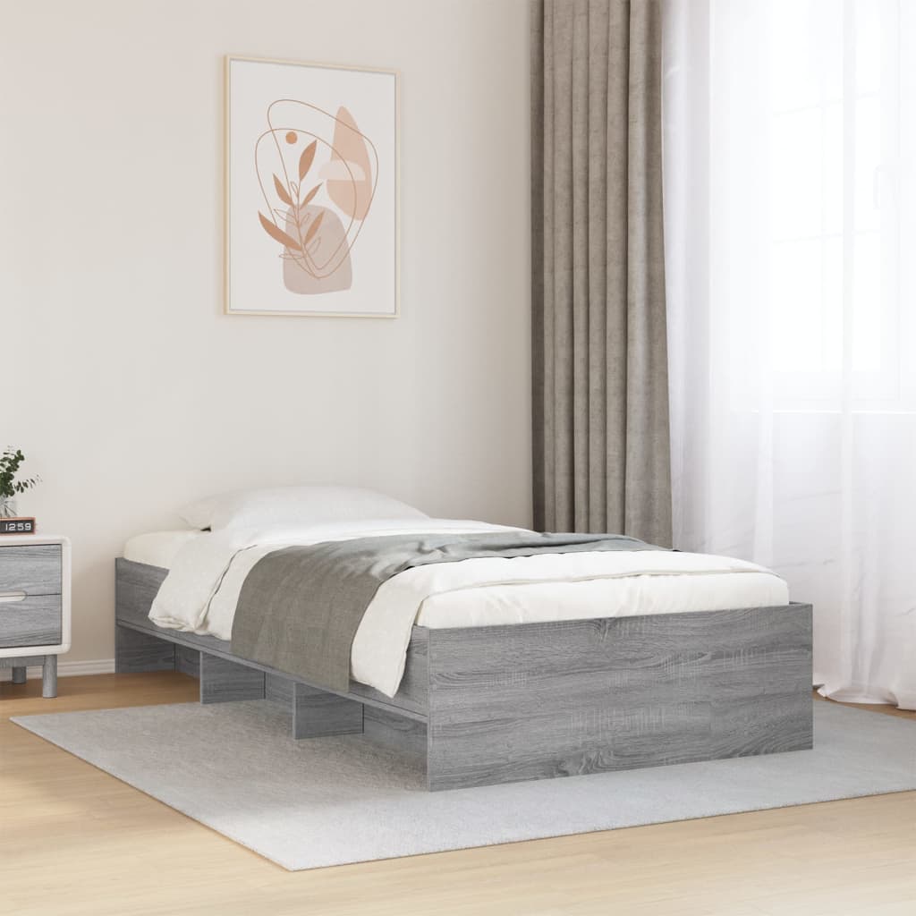 Okvir za krevet boja hrasta 75 x 190 cm od konstruiranog drva