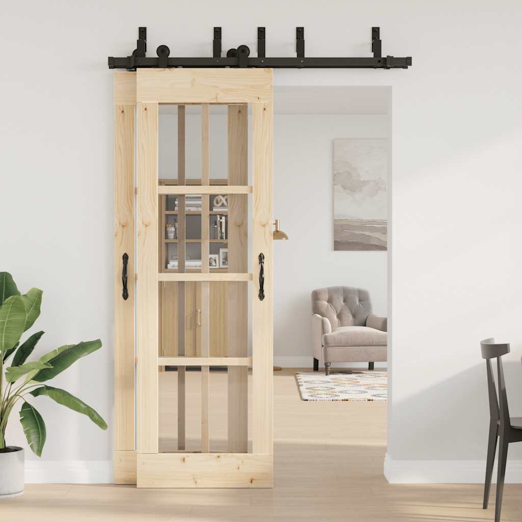 Pribor za klizna vrata 152,5 cm čelični crni