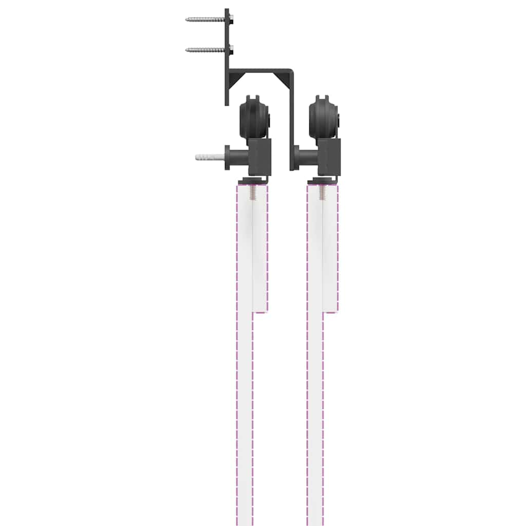 Pribor za klizna vrata 305 cm čelični crni