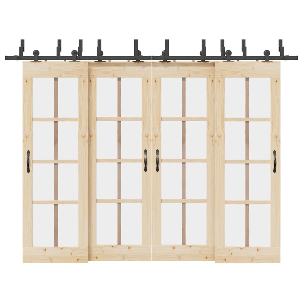 Pribor za klizna vrata 305 cm čelični crni