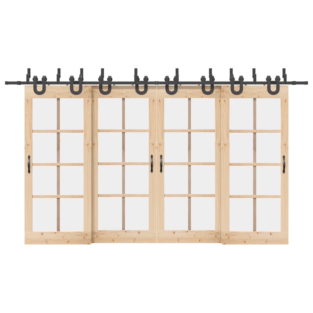 Pribor za klizna vrata 400 cm čelični crni