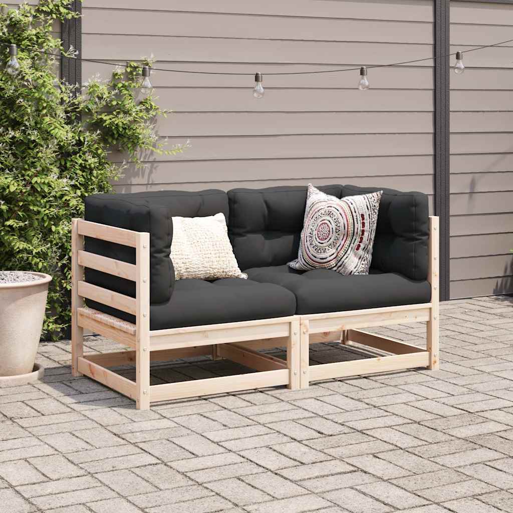 2-dijelni set vrtnih sofa od masivne borovine