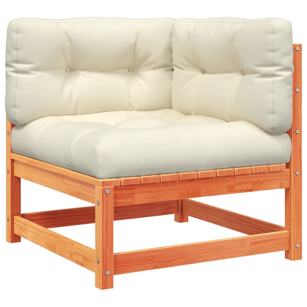 4-dijelni set vrtnih sofa s jastucima voštano smeđi od borovine