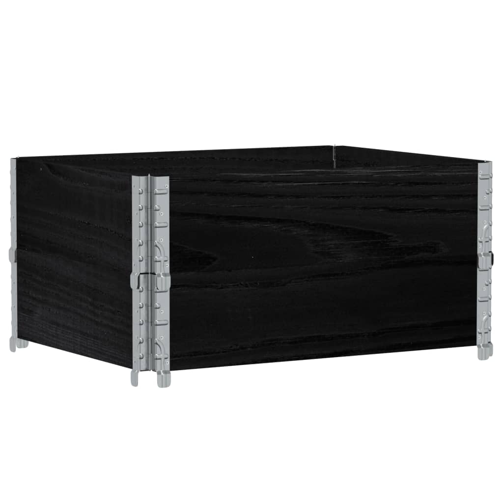Okviri za palete 2 kom crni 80x60 cm od masivne borovine