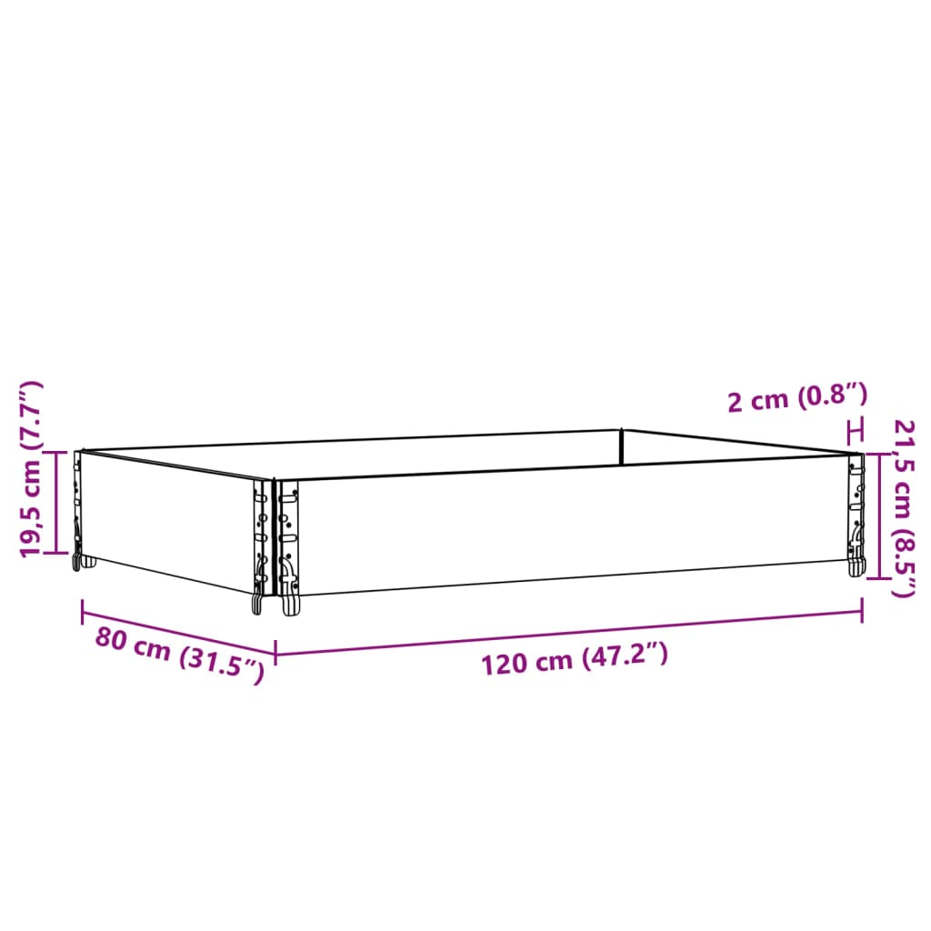 Okvir za palete crni 120 x 60 cm od masivne borovine