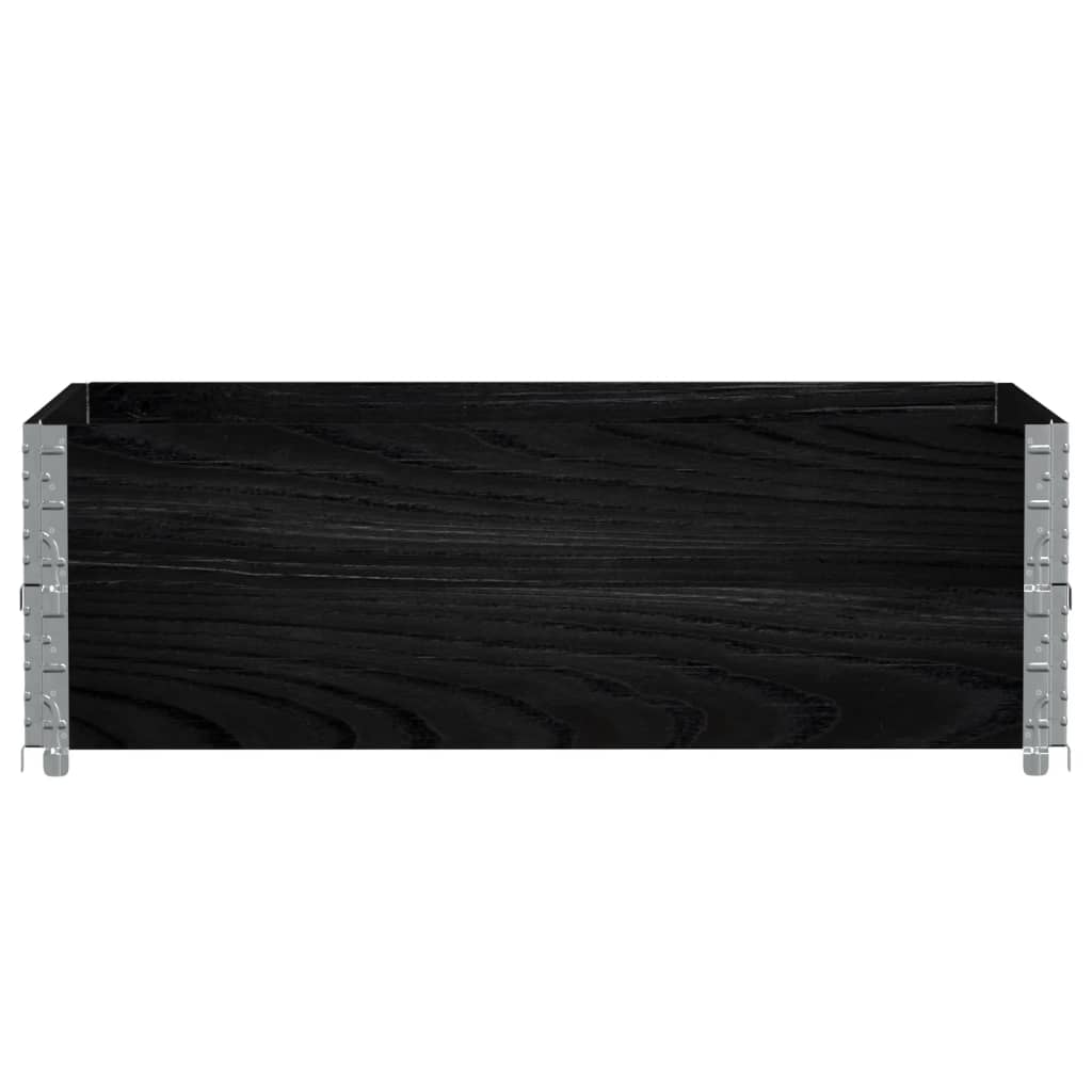 Okviri za palete 2 kom crni 120 x 80 cm od masivne borovine