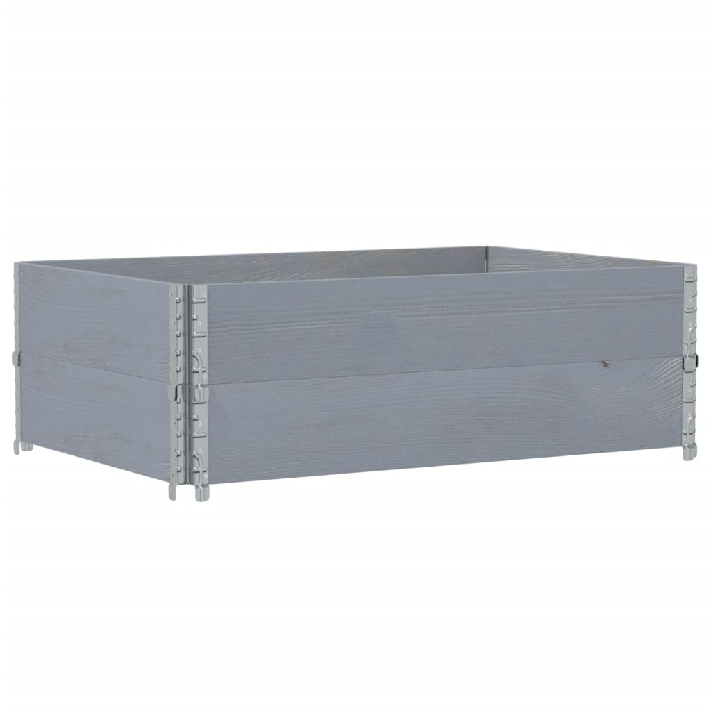 Okviri za palete 2 kom sivi 120 x 80 cm od masivne borovine