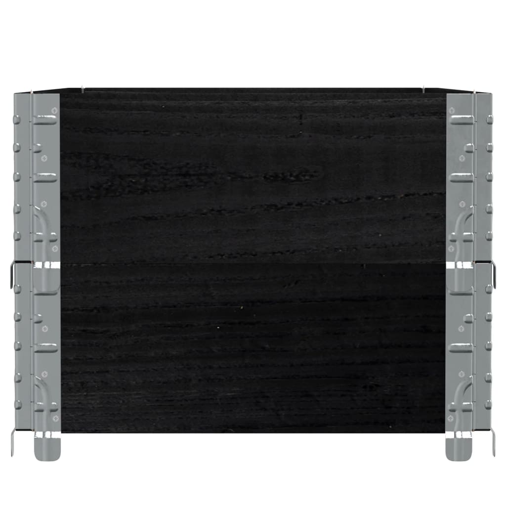 Okviri za palete 2 kom crni 100 x 50 cm od masivne borovine
