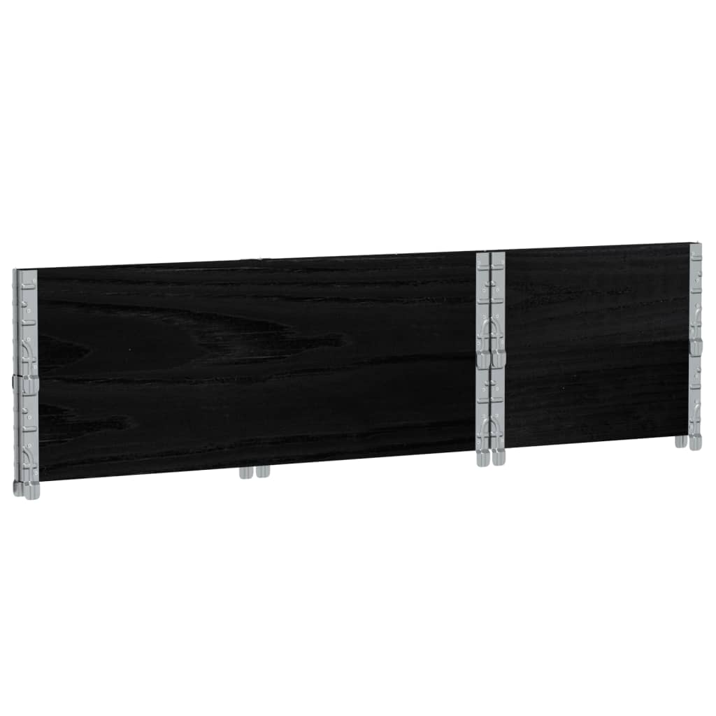 Okviri za palete 2 kom crni 100 x 50 cm od masivne borovine