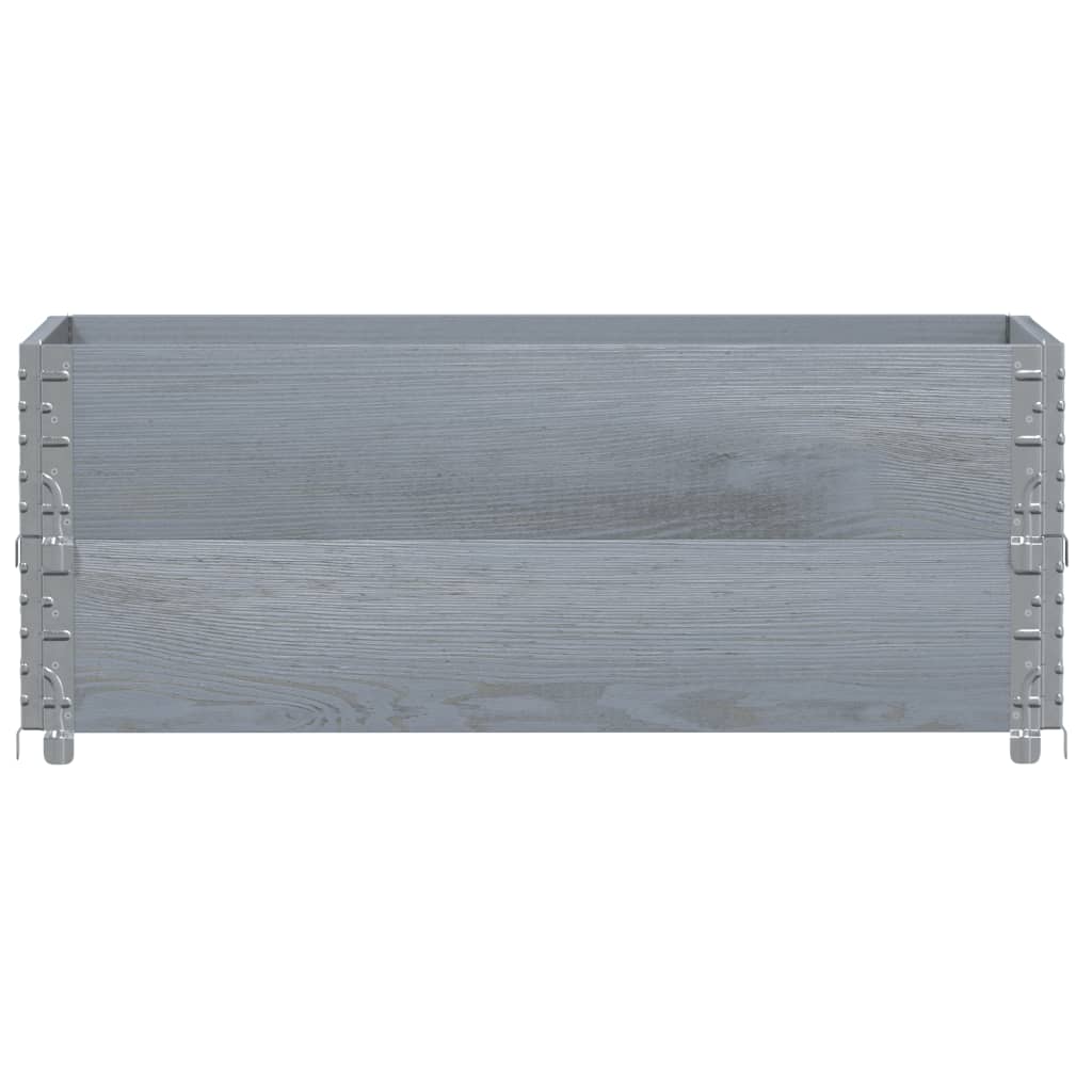 Okviri za palete 2 kom sivi 100 x 50 cm od masivne borovine