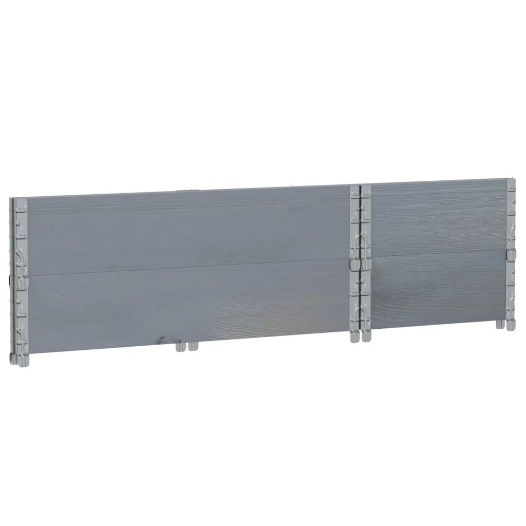 Okviri za palete 2 kom sivi 100 x 50 cm od masivne borovine