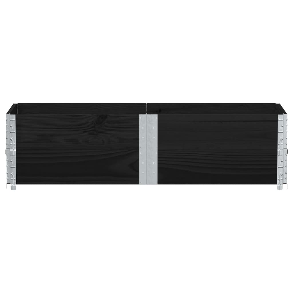Okviri za palete 2 kom crni 150x50 cm od masivne borovine