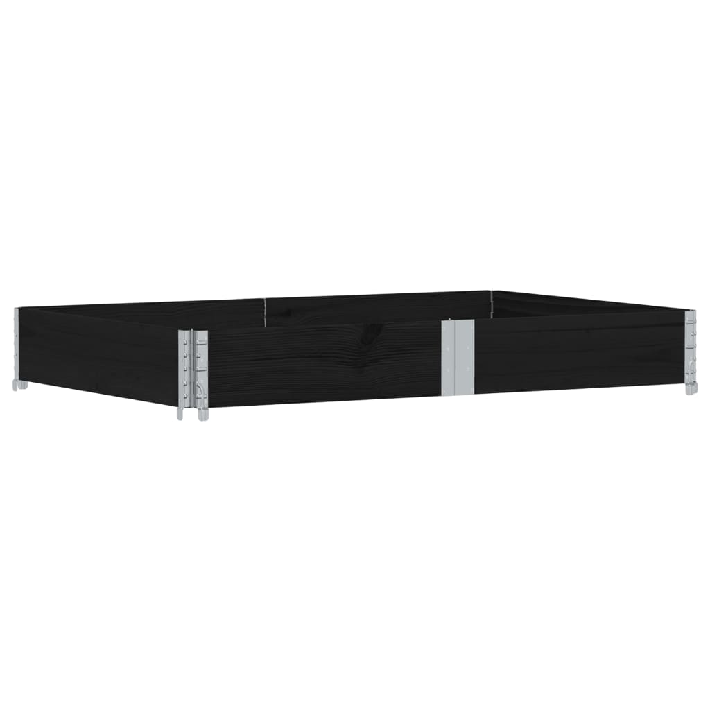 Okviri za palete crni 150x100 cm od masivne borovine