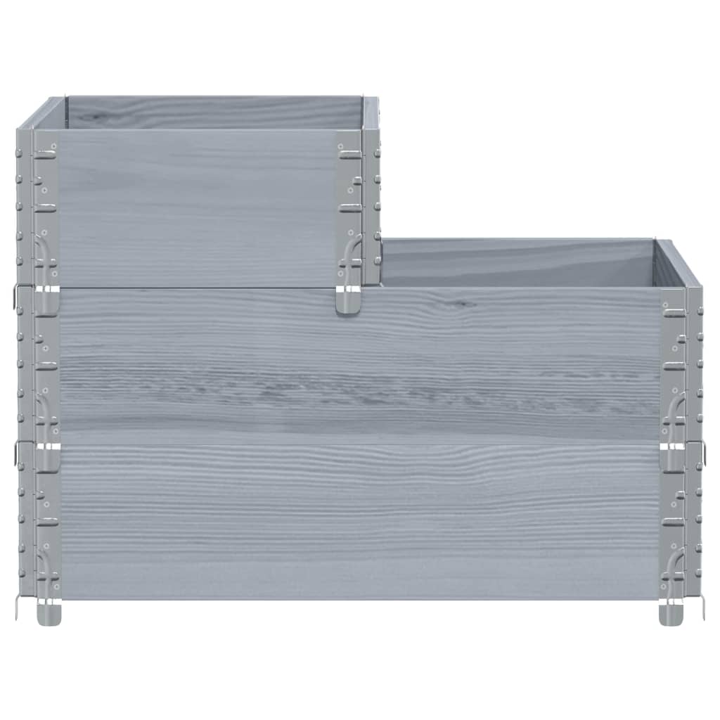Povišena gredica s 3 razine siva 120 x 80 cm masivna borovina