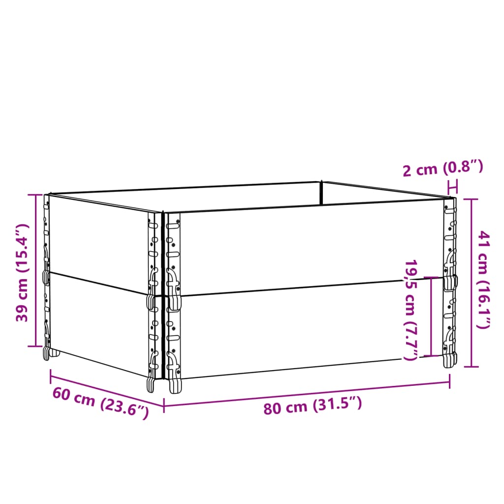 Vrtna sadilica 80x60 cm od masivne borovine