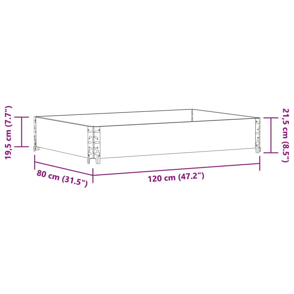 Vrtni sadilica crna 120 x 80 cm od masivne borovine