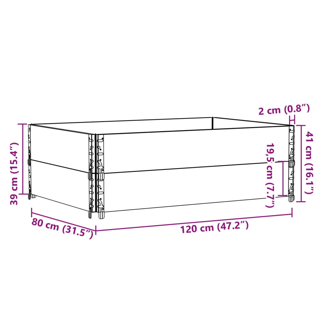 Vrtni sadilica siva 120 x 80 cm od masivne borovine