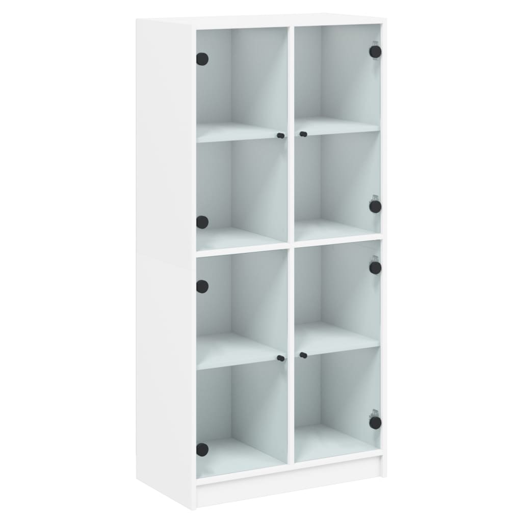Visoka komoda s vratima bijela 68x37x142 cm konstruirano drvo